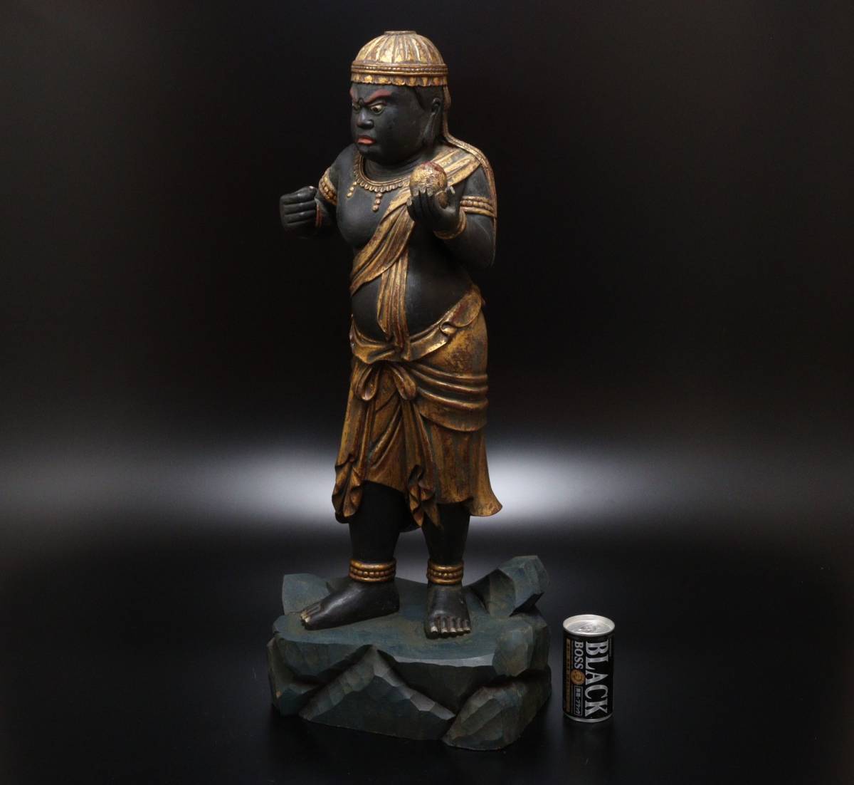 LIG】時代物 木彫 一本彫 蛙置物 34㎝ 旧家蔵出品 [.U]01 Yahoo