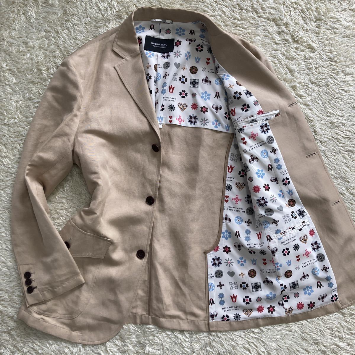 極上シルク&リネン素材!! バーバリーブラックレーベル BURBERRY BLACK 