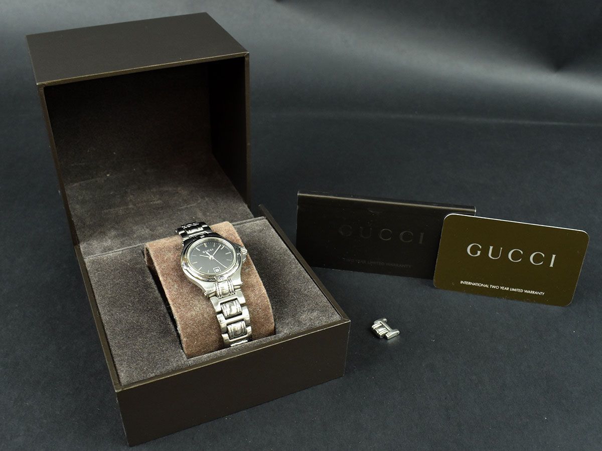 127406☆ 動作確認済 GUCCI グッチ レディースウォッチ 腕時計 デイト