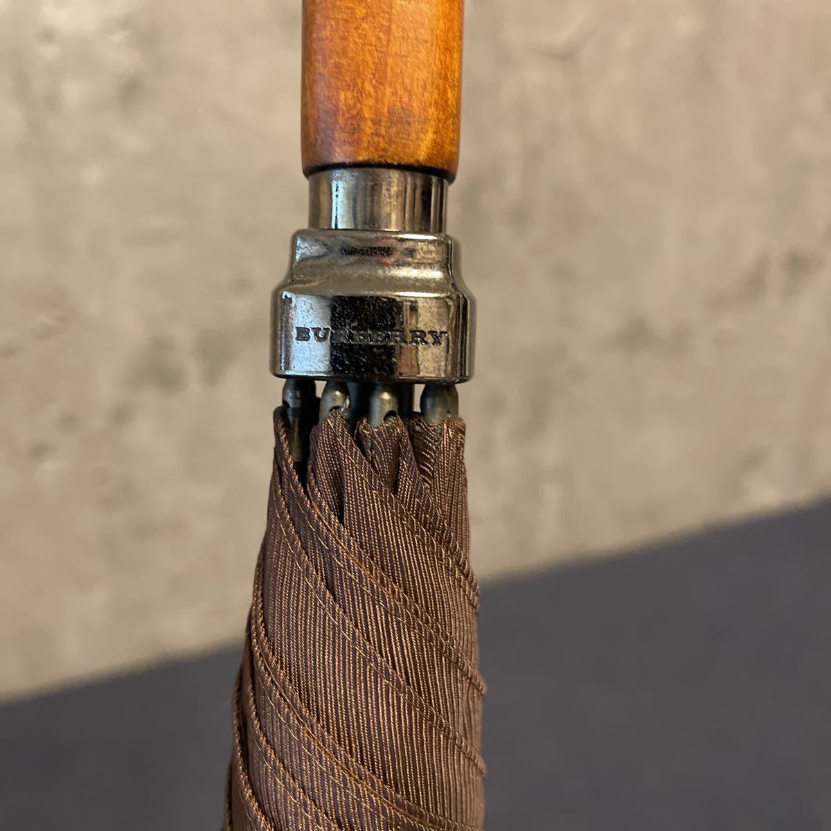 美品【BURBERRY バーバリー】長傘 メンズ 紳士用雨傘 雨具 レイン