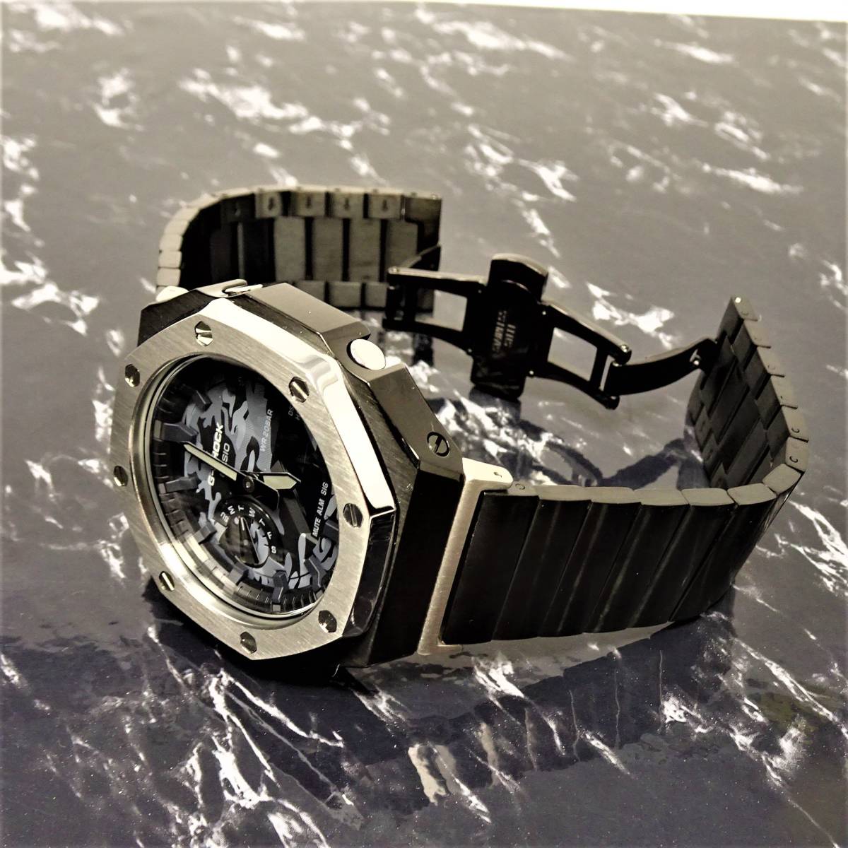未使用・新品・Gショックカスタム本体付きGA2100海外ステンレス製 