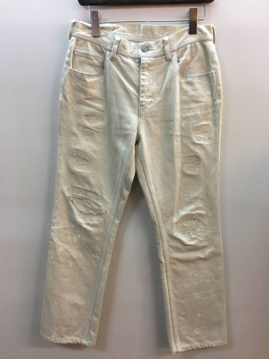 【中古】R.H.vintage ロンハーマン ヴィンテージ　リペアあり　デニムパンツ　ホワイト　29インチ　　ヴィンテージ加工／ボトムス　