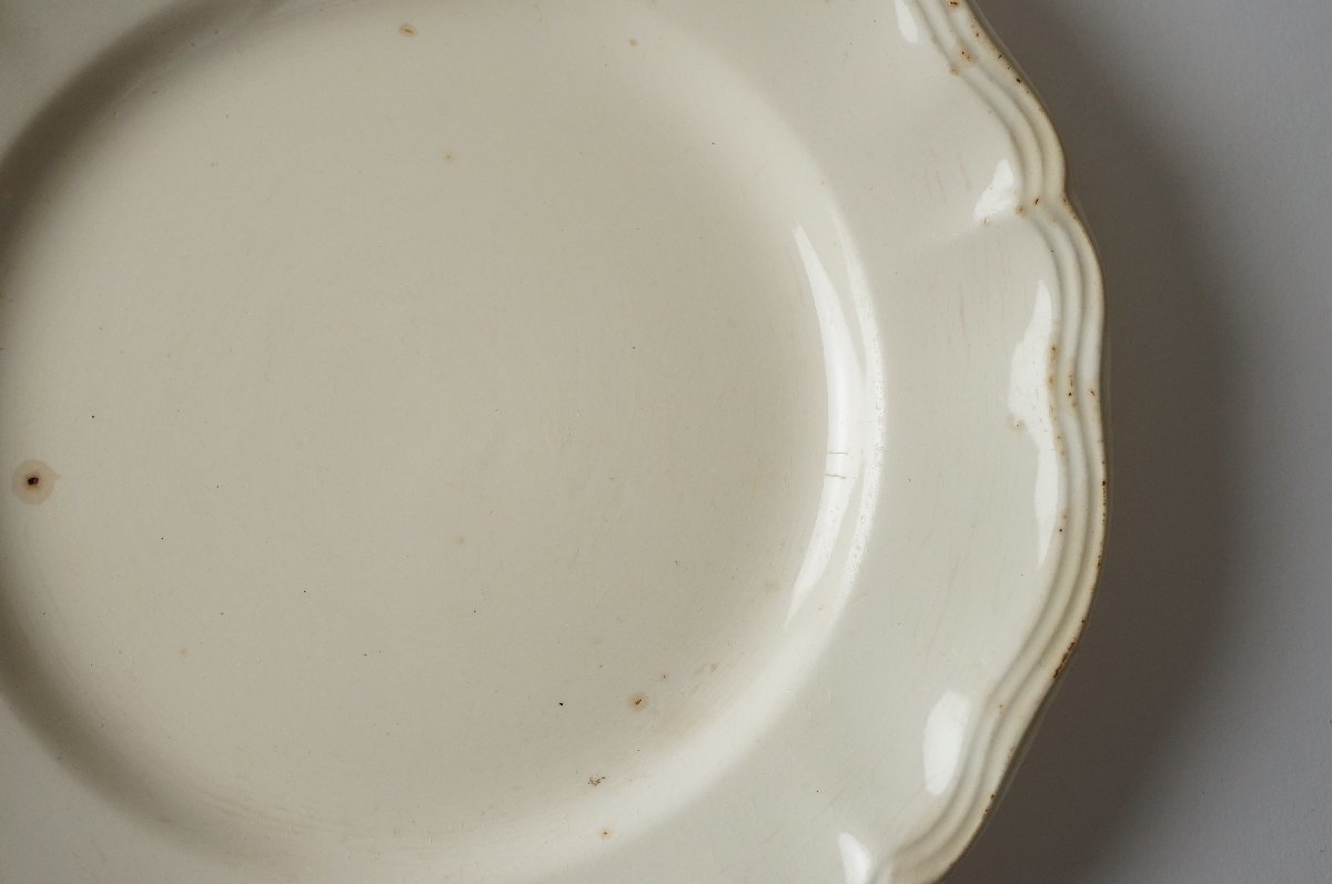 とう　 フランス アンティーク サルグミンヌ Sarreguemines 花リム プレート