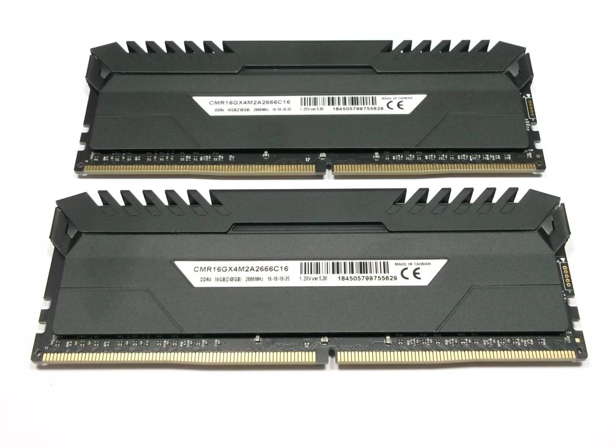 CORSAIR VENGEANCE RGB CMR16GX4M2A2666C16 DDR4-2666 PC4-21300 8GB x2枚組 合計16GB  DDR4メモリ CORSAIR vengeance 8G×2 16G