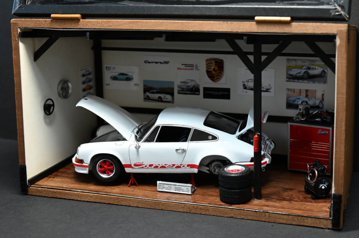 1/24 Porsche Carrera 911ガレージ風景ジオラマ 自作完成品(完成品 