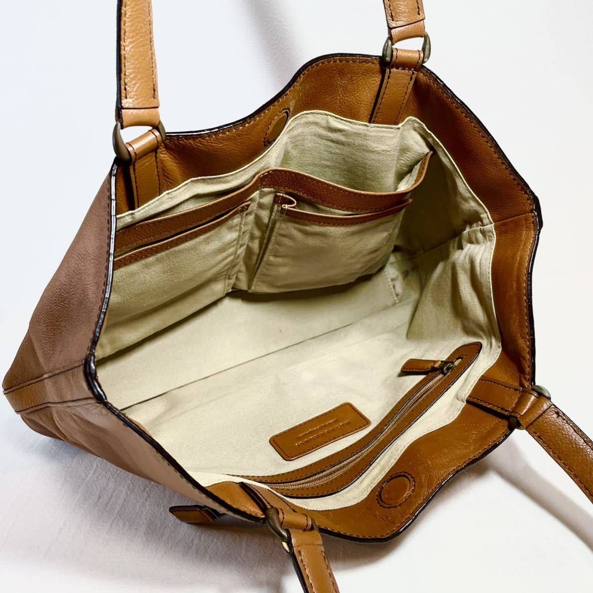 マザーハウス Motherhouse ブラウンレザー ビジネスバッグ Motherhouse