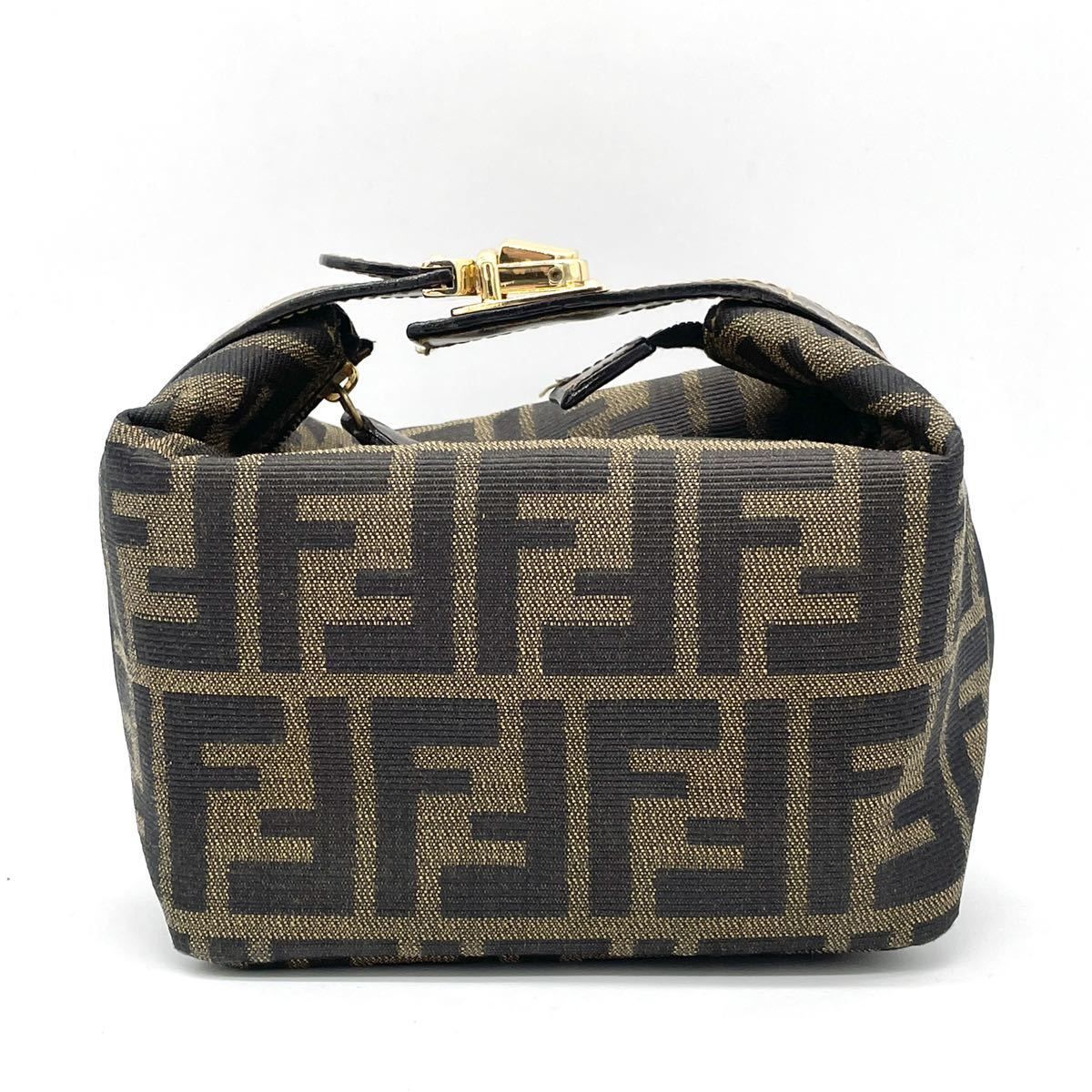 1円 べたなし 極美品 FENDI フェンディ ズッカ柄 ズッカ バニティ 