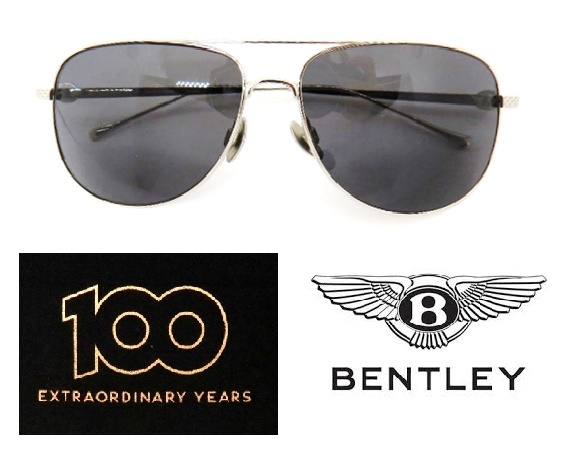 B1919-C13 新品 ベントレー(Bentley) 100th記念モデル　日本製　高級サングラス　シルバー＆ブラック
