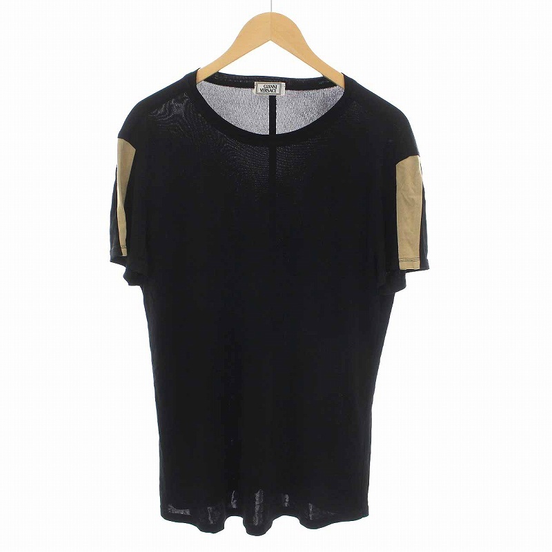 お得，お買い得 ジャンニヴェルサーチ ヴェルサーチェ GIANNI VERSACE Tシャツ カットソー ヴィンテージ 半袖 52 XL 黒 ブラック ベージュ /YM EC メンズ(半袖Tシャツ)｜売買されたオークション情報、yahooの商品情報 男性用