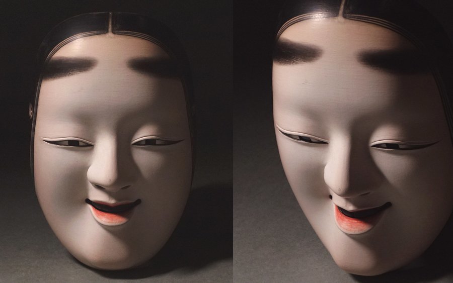 ∇花∇面打師【二代野川陽山】作 木彫彩色能面「小面」 温雅な気品に 