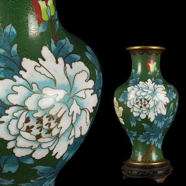 銅製 CM799 中国古玩 ◇楾◇ 24cm 1910g 花入 唐物骨董 [ 獅子彫刻花瓶