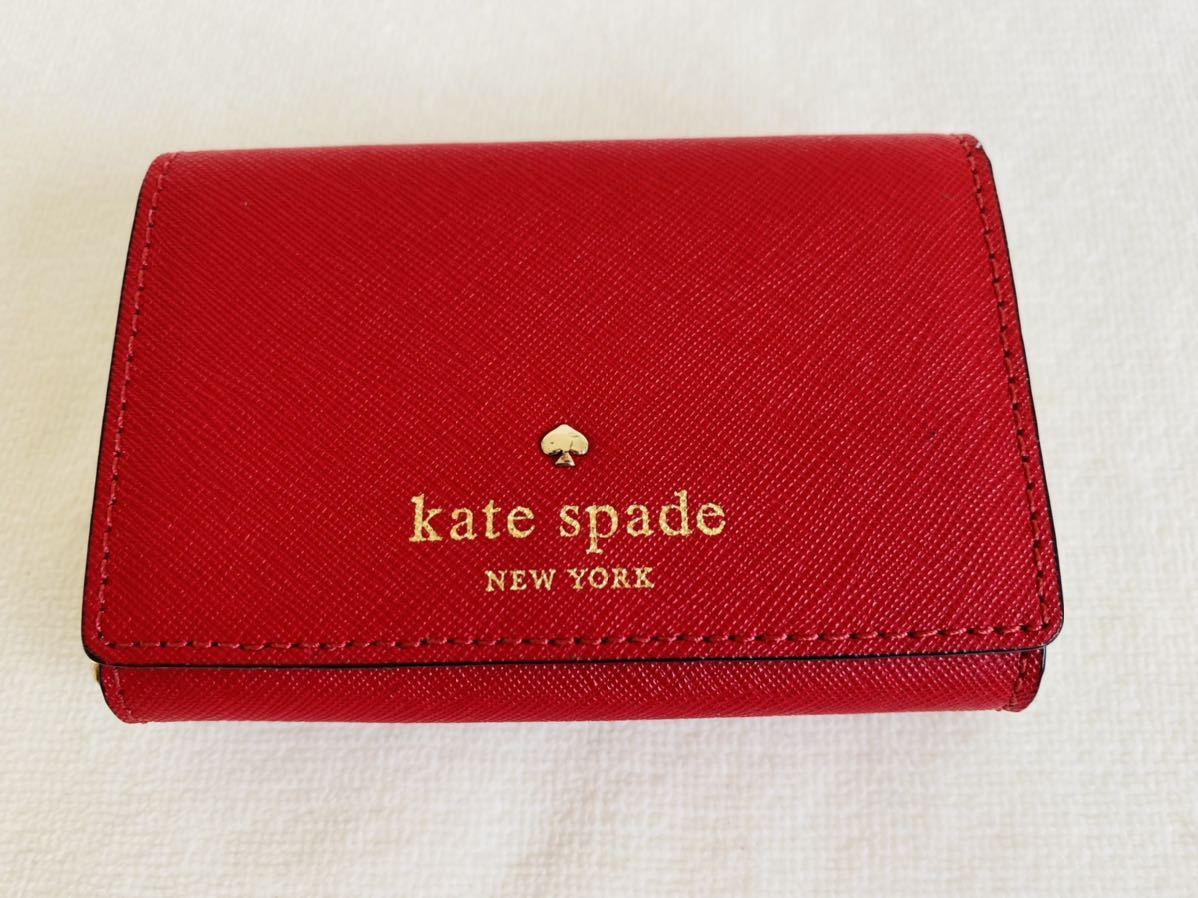 kate spade NEW YORKケイトスペード WLRU1687 カードケース・名刺入れchristine mikas pond新品未使用 赤