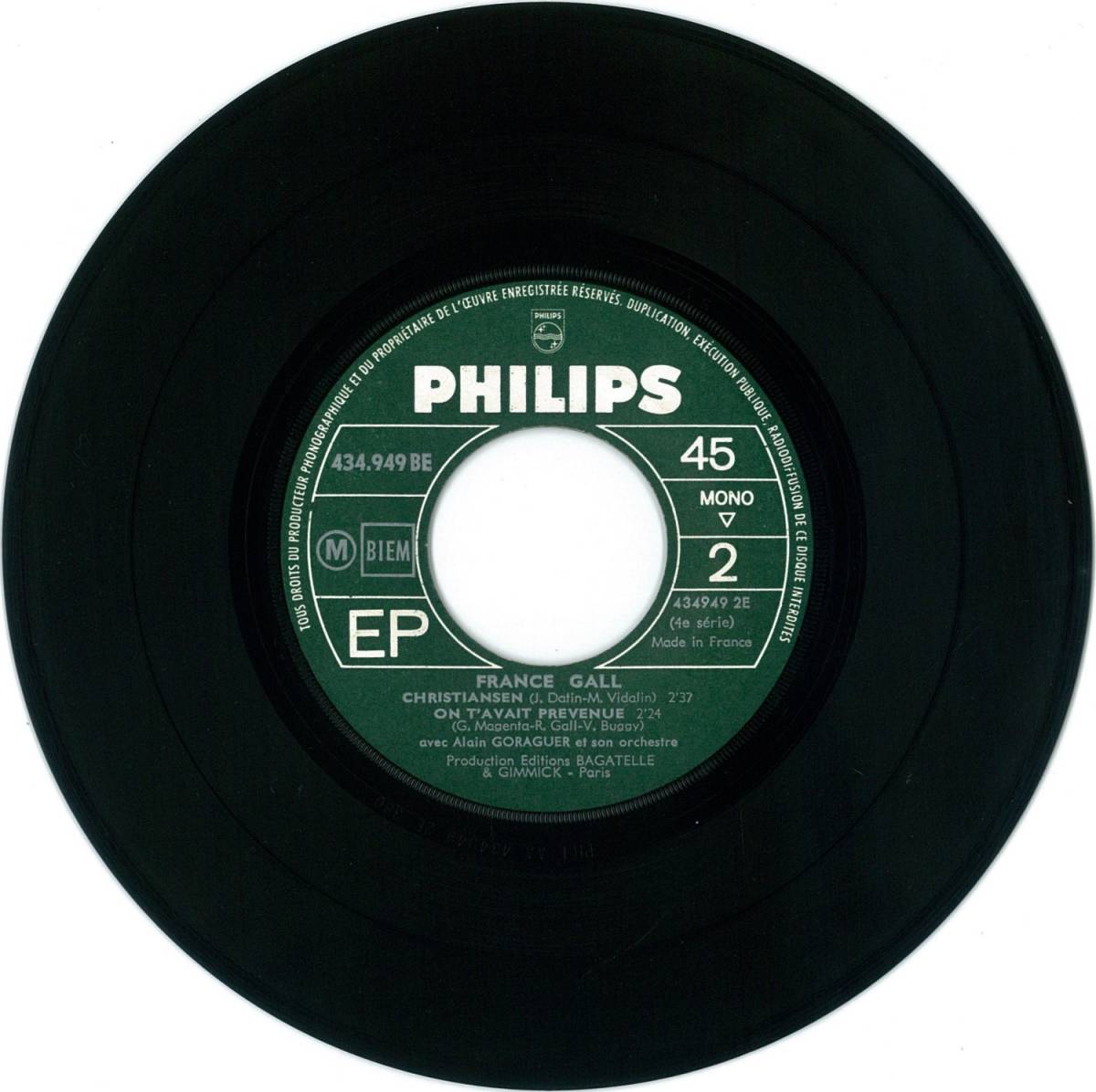 仏PHILIPS輸入EP盤】フランス・ギャル／France Gall／娘たちにかまわ 