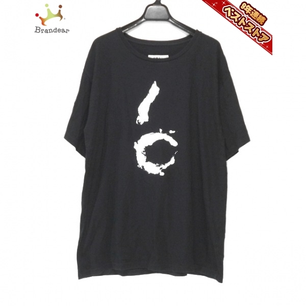 メゾンマルジェラ Maison Margiela 半袖Tシャツ サイズS 黒×白 レディース トップス