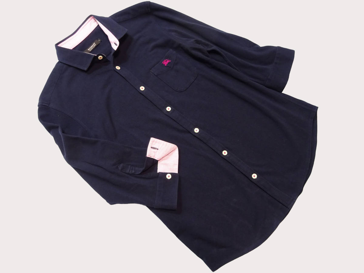 バーバリーブラックレーベル BURBERRY BLACK LABEL シャツ ネイビー