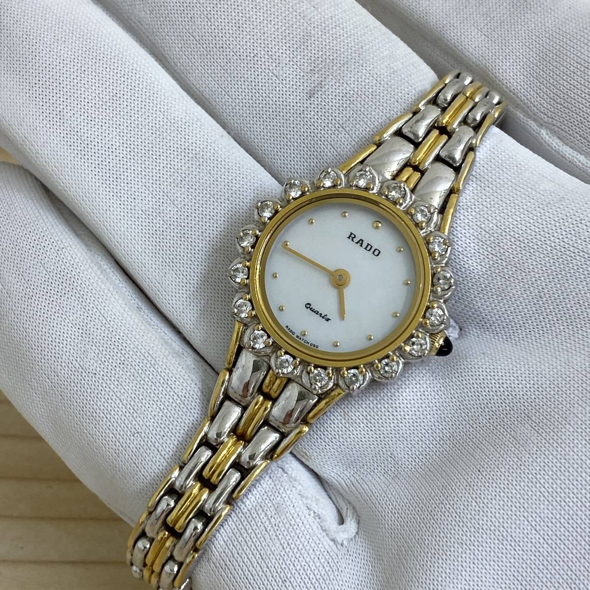 稼働品】RADO ラドー 133.9700.2 Quartz 35mm ホワイト系シェル文字盤