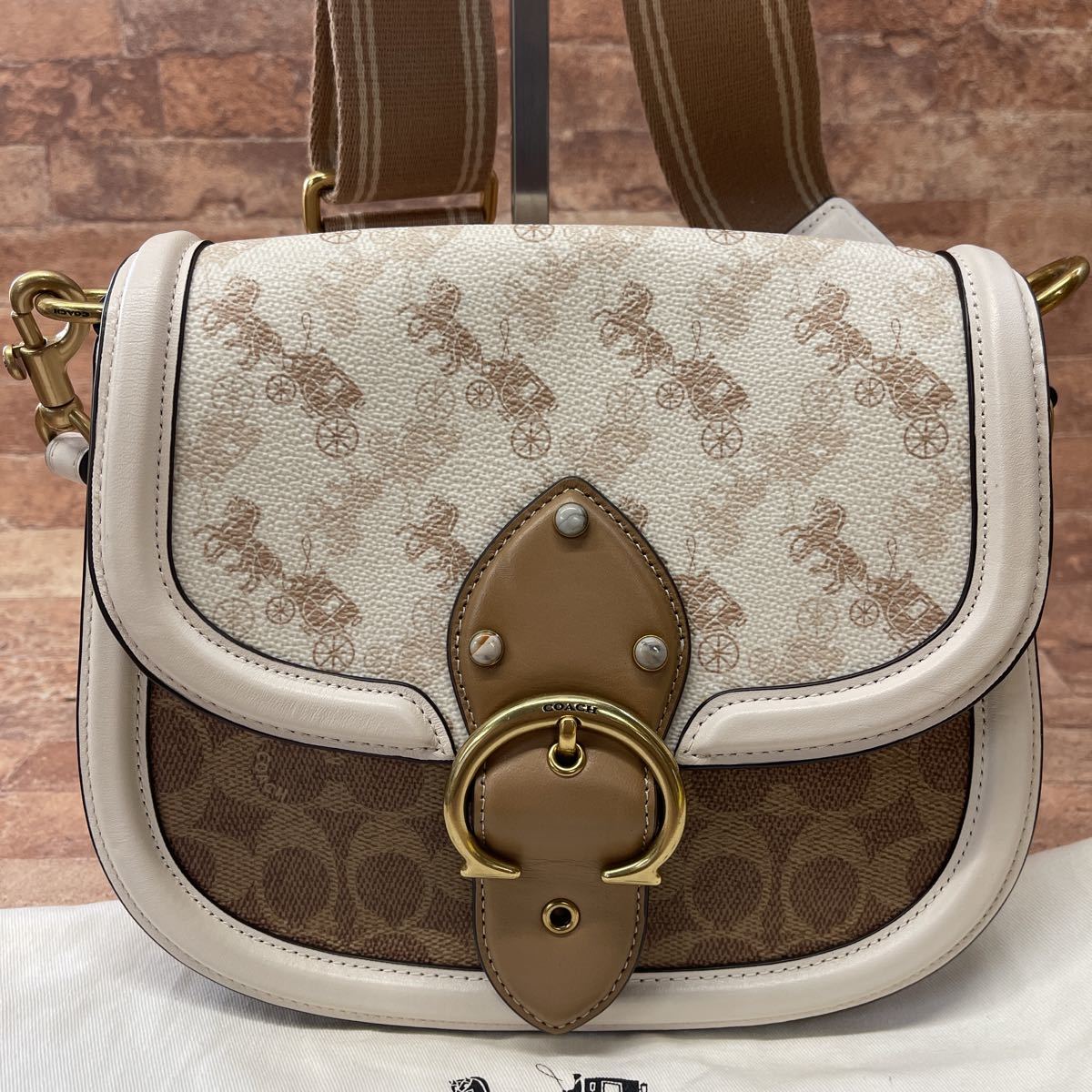 新作入荷，新作登場 美品 COACH コーチ レザー シグネチャー ショルダーバッグ 