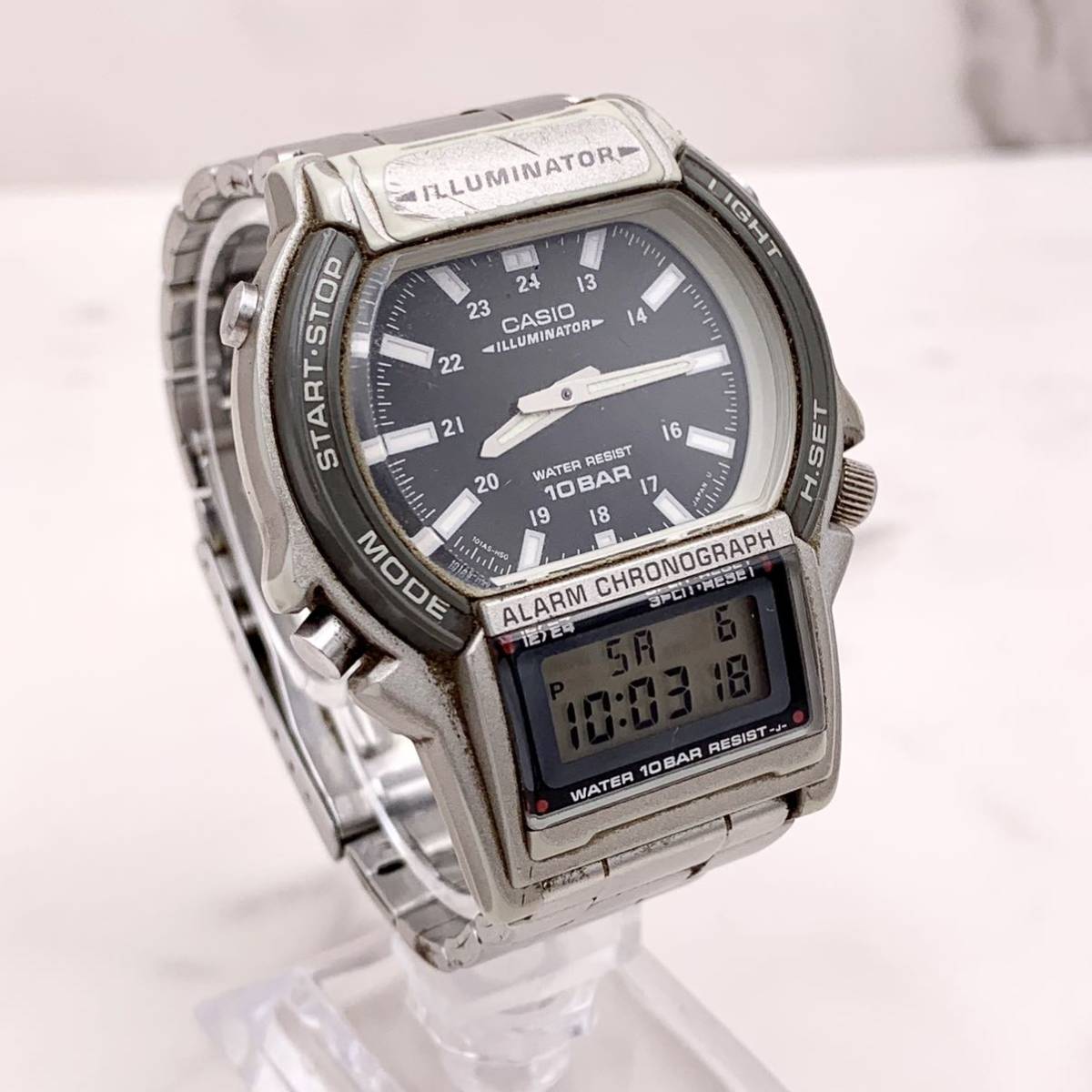 CASIO　アラームクロノグラフ　AE-72G 稼働品 AW-61 0 カシオ アラームクロノグラフ ⁄ 腕時計 アナログ デジタル