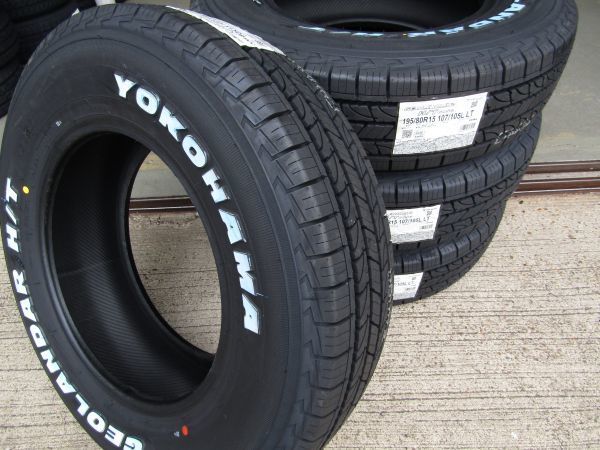 在庫有 即納OK 2022年製～ YOKOHAMA GEOLANDAR H/T G056 195/80R15 107/105 車検対応 ホワイトレター シオランダー HT 4本 SET 送料無料