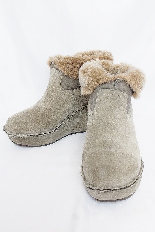 W* Hina Day Green ヒナ デイグリーン ショートブーツ M ベージュ系 ok4402188150