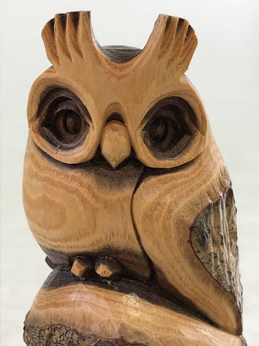 北海道 屈斜路湖 アイヌ 木彫り ふくろう フクロウ 梟