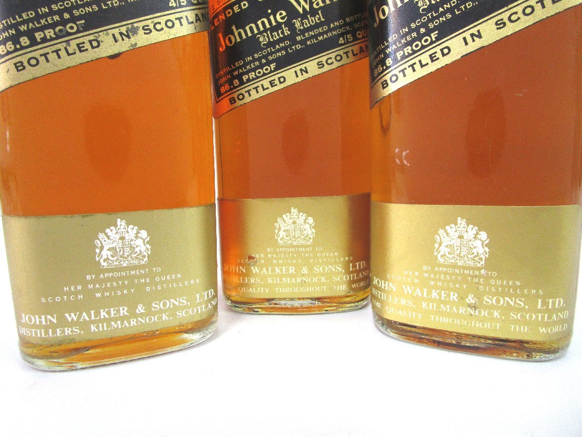 古酒 未開栓 3本セット JOHNNIE WALKER ジョニーウォーカー ブラック