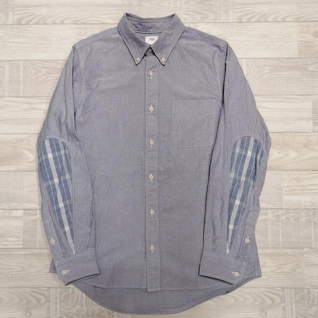 VISVIM/ビズビム/18SS/ALBACORE SHIRT/アルバコア/長袖シャツ/ボタンダウン/シルク混/ネップ加工エルボー異素材