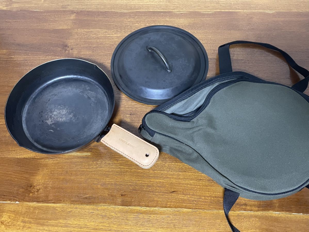 ユニフレーム UNIFLAME スキレット 10インチ＋収納ケース＋レザー