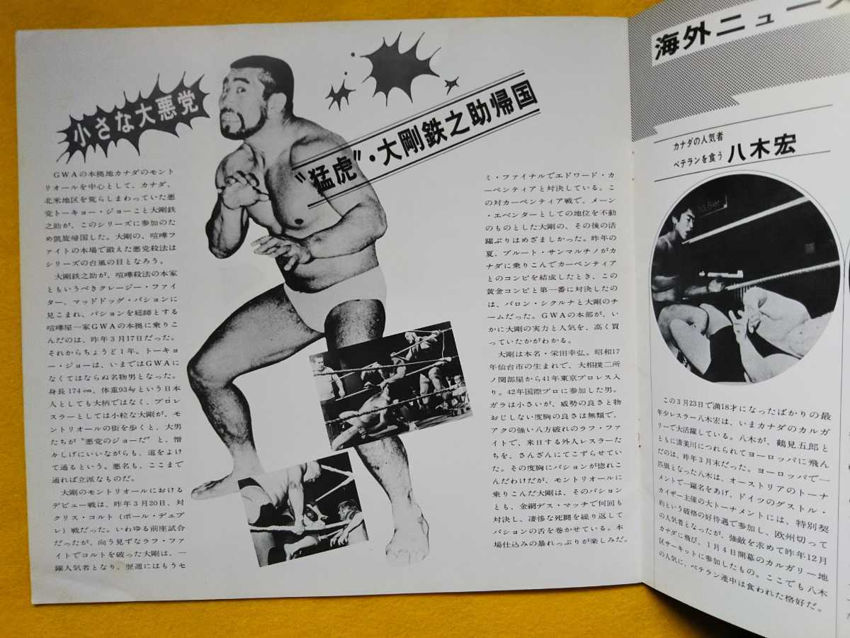 ☆国際プロレス パンフレット ／1974年「ビッグ・チャレンジ・シリーズ 