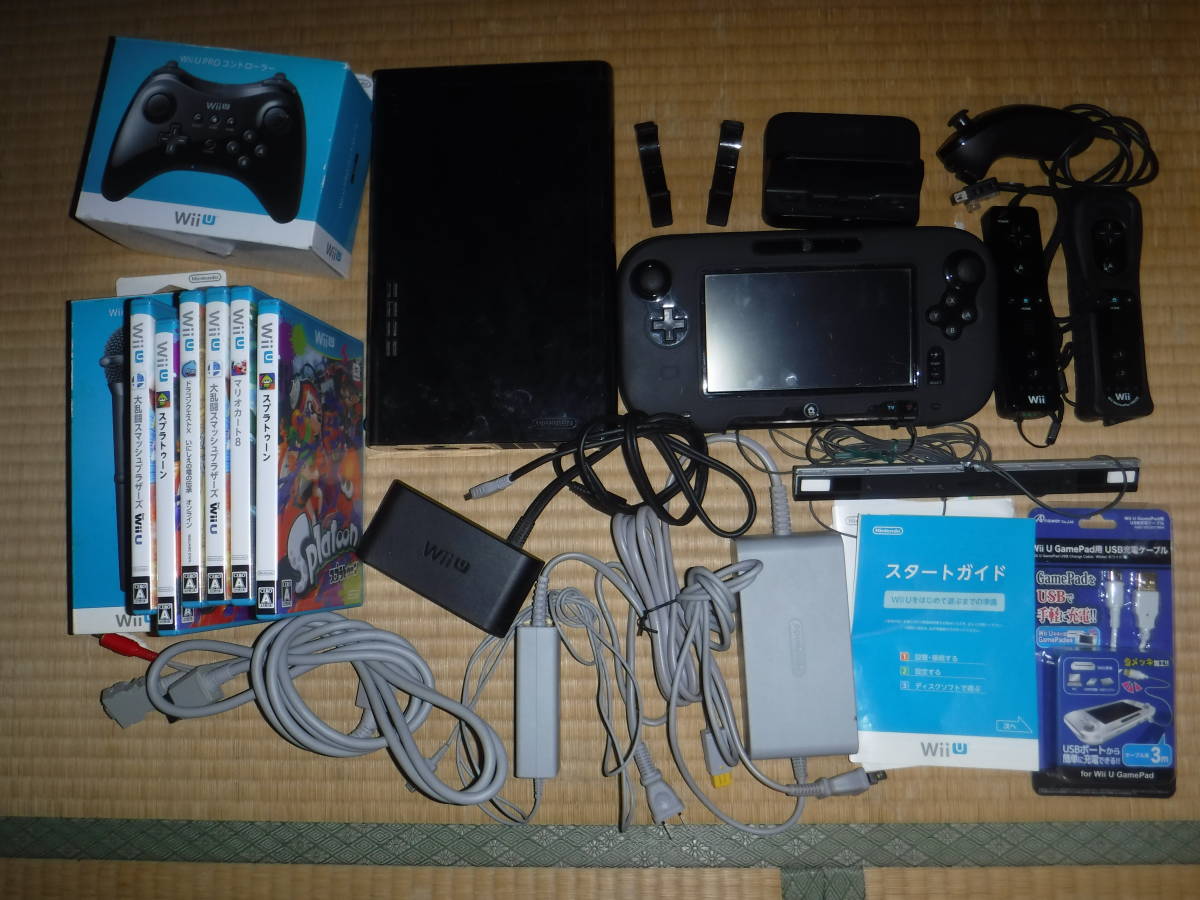 全国無料，お買い得 通電確認済み Wii U本体/コントローラー２本/ソフト６本/別売りコントローラー マイク ＵＳＢケーブル セット(Wii本体)｜売買されたオークション情報、yahooの商品情報をアーカイブ公開 - オー Wii本体