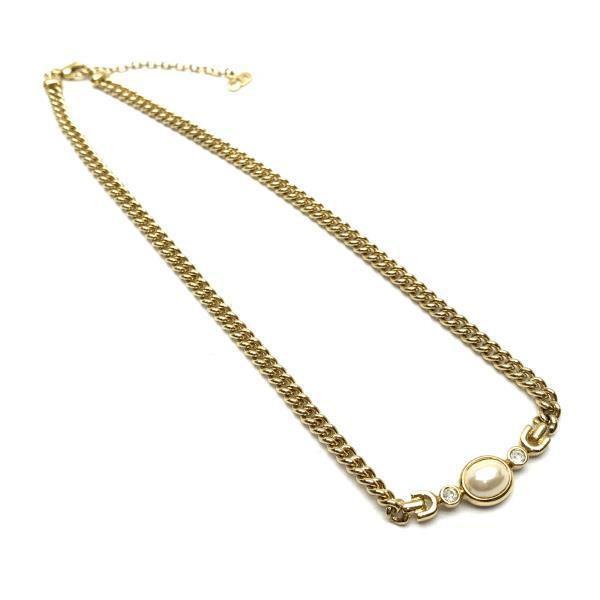Dior ディオール ネックレス ペンダント アクセサリー ジュエリー ヴィンテージ パール ゴールドカラー 金色 レディース 管理RY22000542