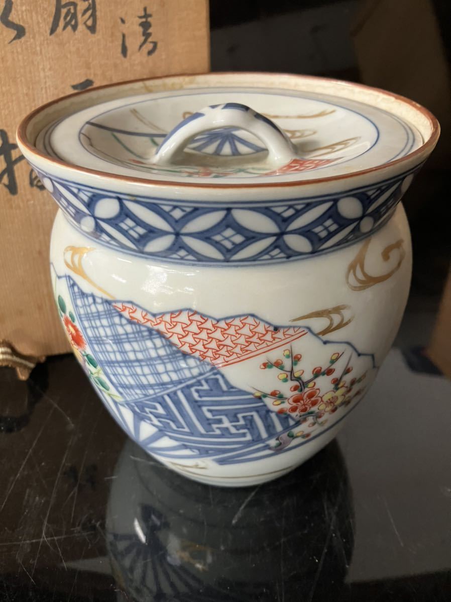 平安秀峰造 染付 水指 共箱入り 茶道具 平安秀峰造 染付 水指 共箱入り 茶道具 平安秀峰造 染付 水