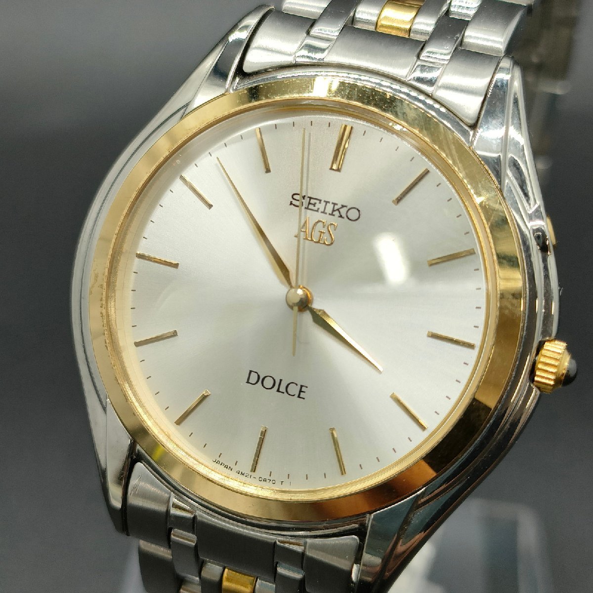 セイコー Seiko 腕時計 クレドール 18kベゼル 動作品 4M21-0A50 
