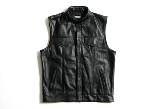 M4]BG0218XS モーターサイクルクラブスタイル レザーベスト XSサイズ 革ベスト 皮 イージーライダース BG0218-XS