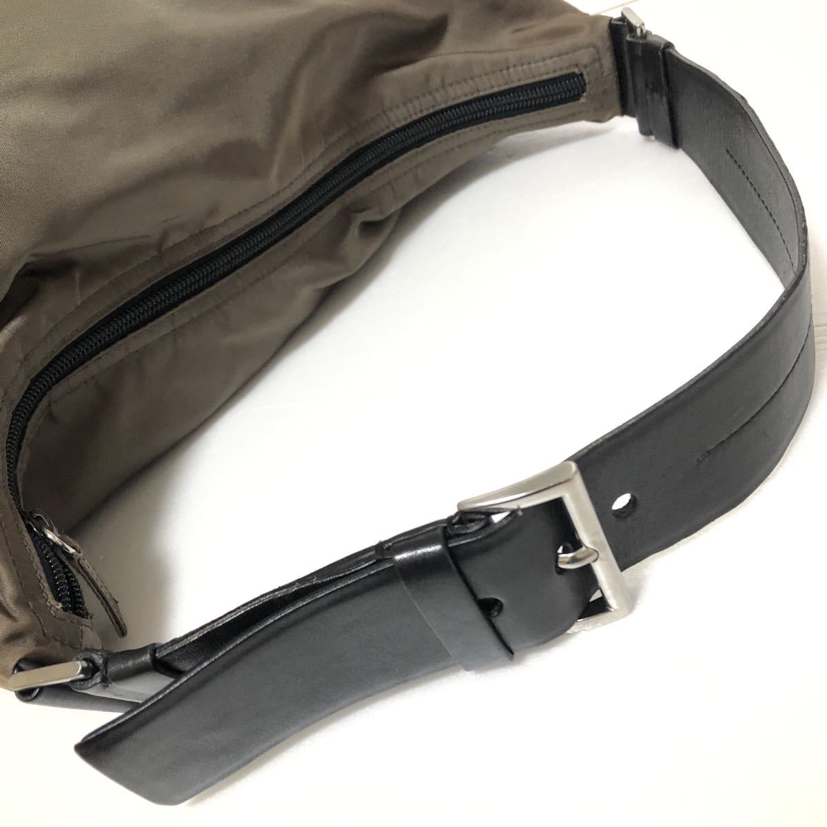 PRADA プラダ ワンショルダーバッグ テスート レザー×ナイロン 黒×チャコールグレー系 BR0414 PRADA プラダ ワンショルダーバッグ リナイロン) RE 超美品・使用感少ない✨プラダ
