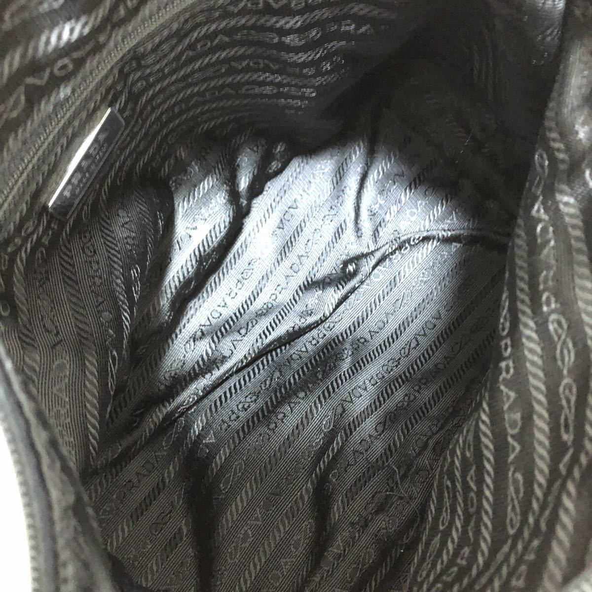 PRADA プラダ ワンショルダーバッグ テスート レザー×ナイロン 黒×チャコールグレー系 BR0414 PRADA プラダ ワンショルダーバッグ リナイロン) RE 超美品・使用感少ない✨プラダ