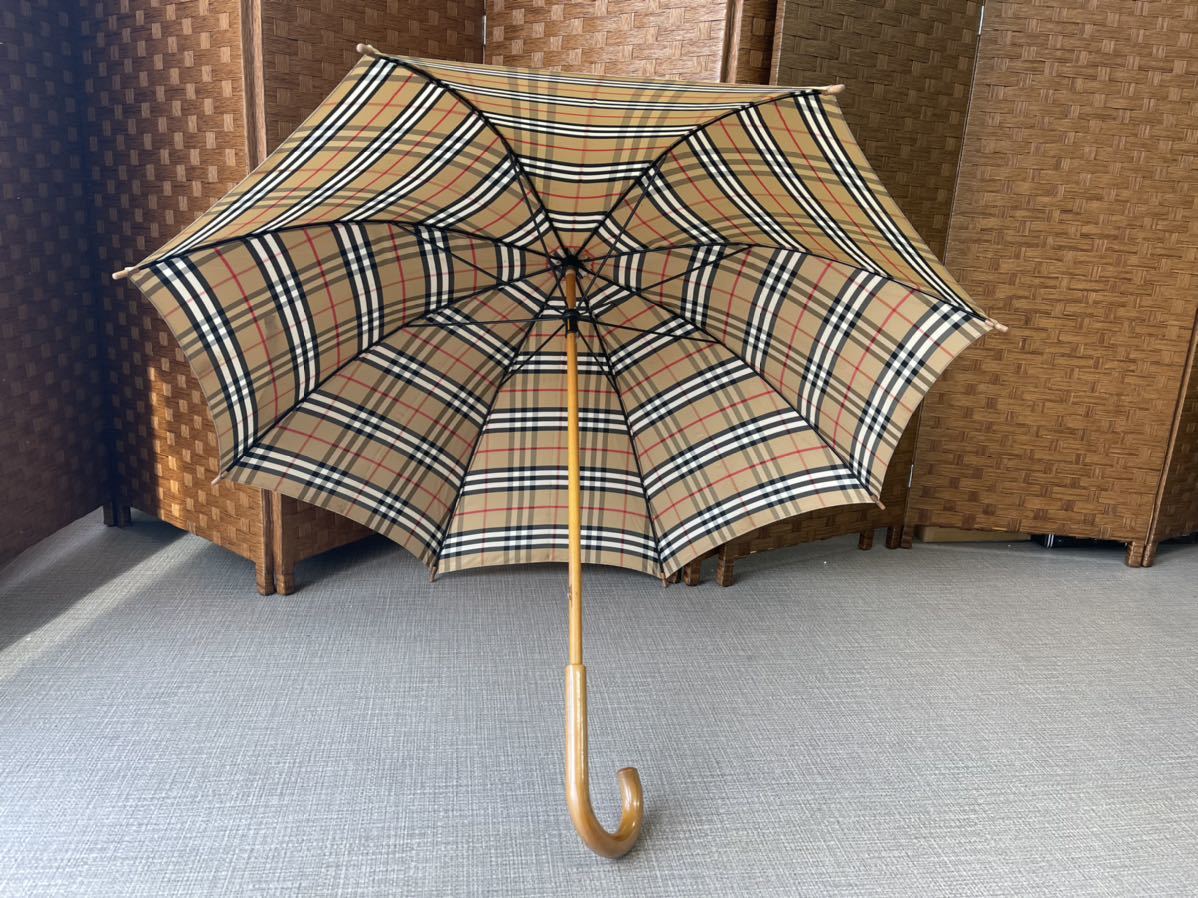 6825】Burberrys' バーバリーズ チェック柄 長傘 90㎝ 雨傘 雨具