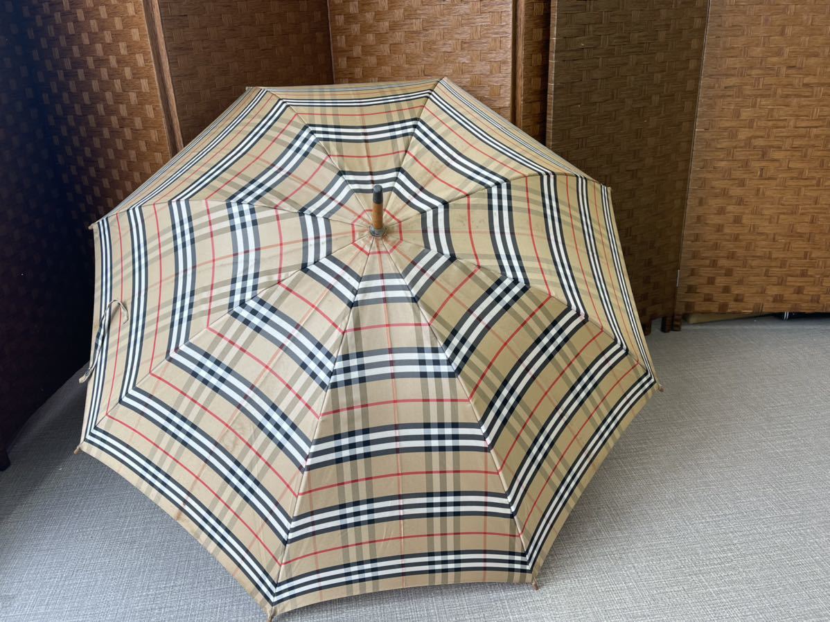 6825】Burberrys' バーバリーズ チェック柄 長傘 90㎝ 雨傘 雨具