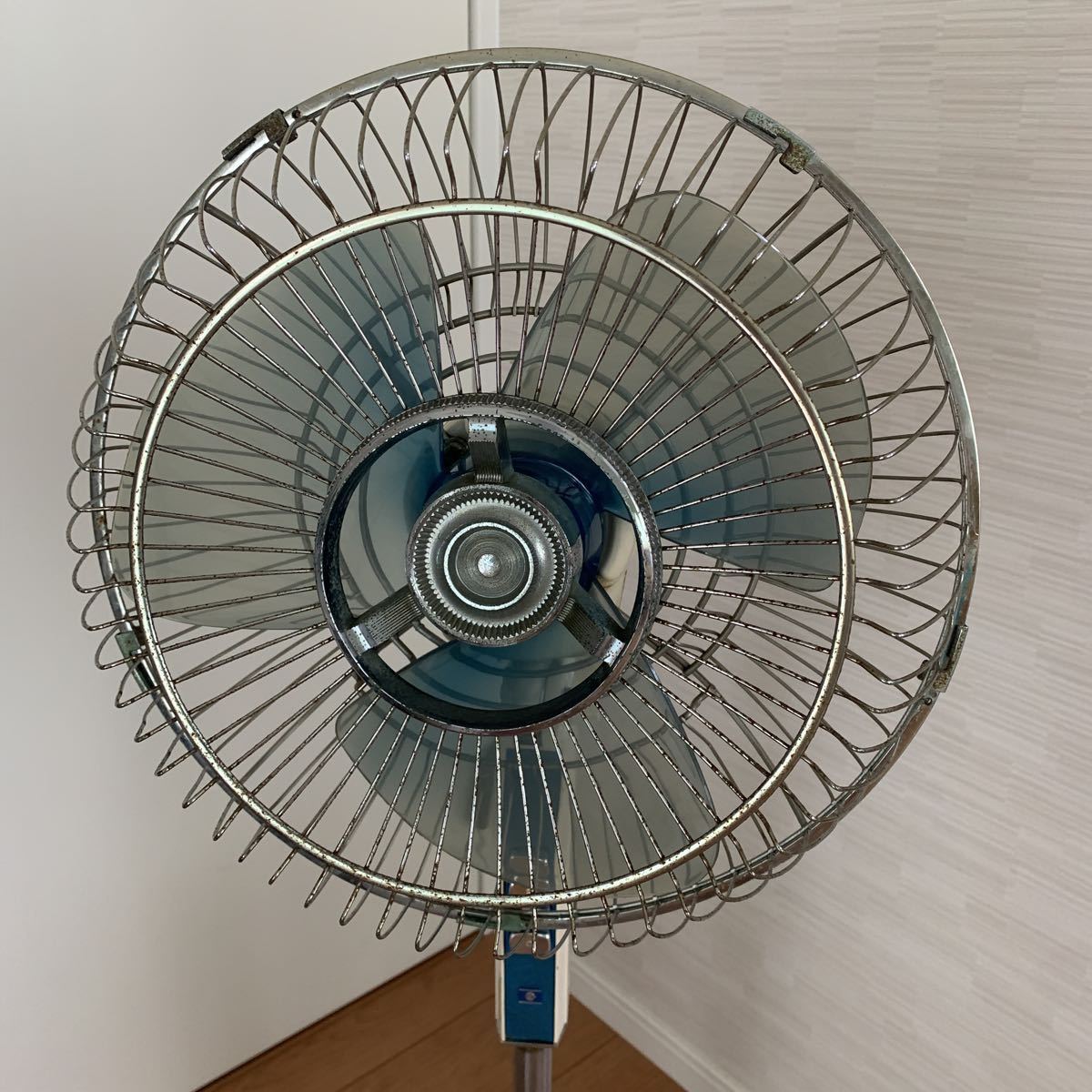 HITACHI 日立 大型扇風機 スタンドファン S-617 昭和レトロ 青 