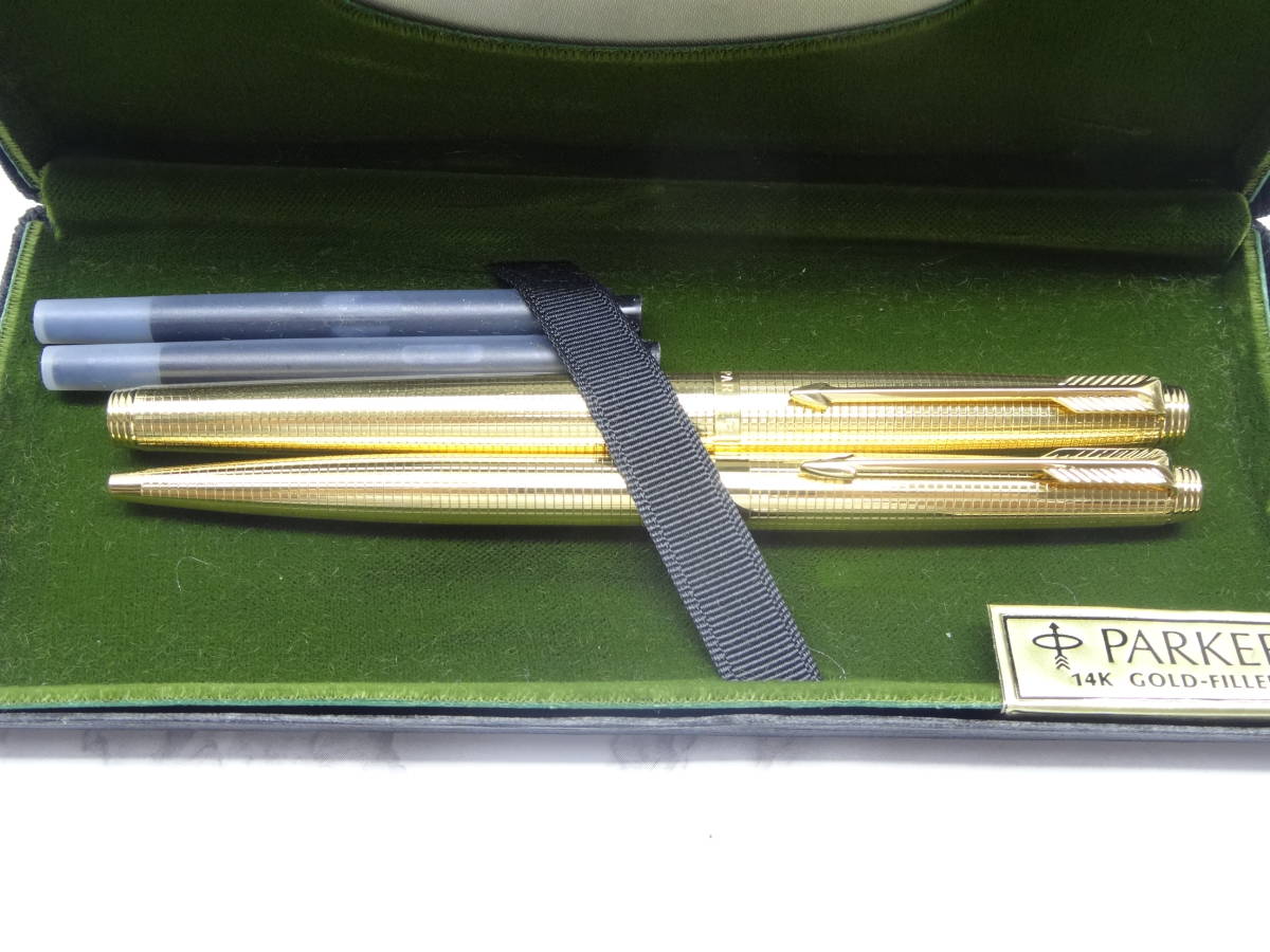  PARKER 14K GOLD FILLED 万年筆＆ボールペン ペン先１４Ｋ ゴールドセット(パーカー)｜売買されたオークション情報、yahooの商品情報をアーカイブ公開 - オークファン パーカー
