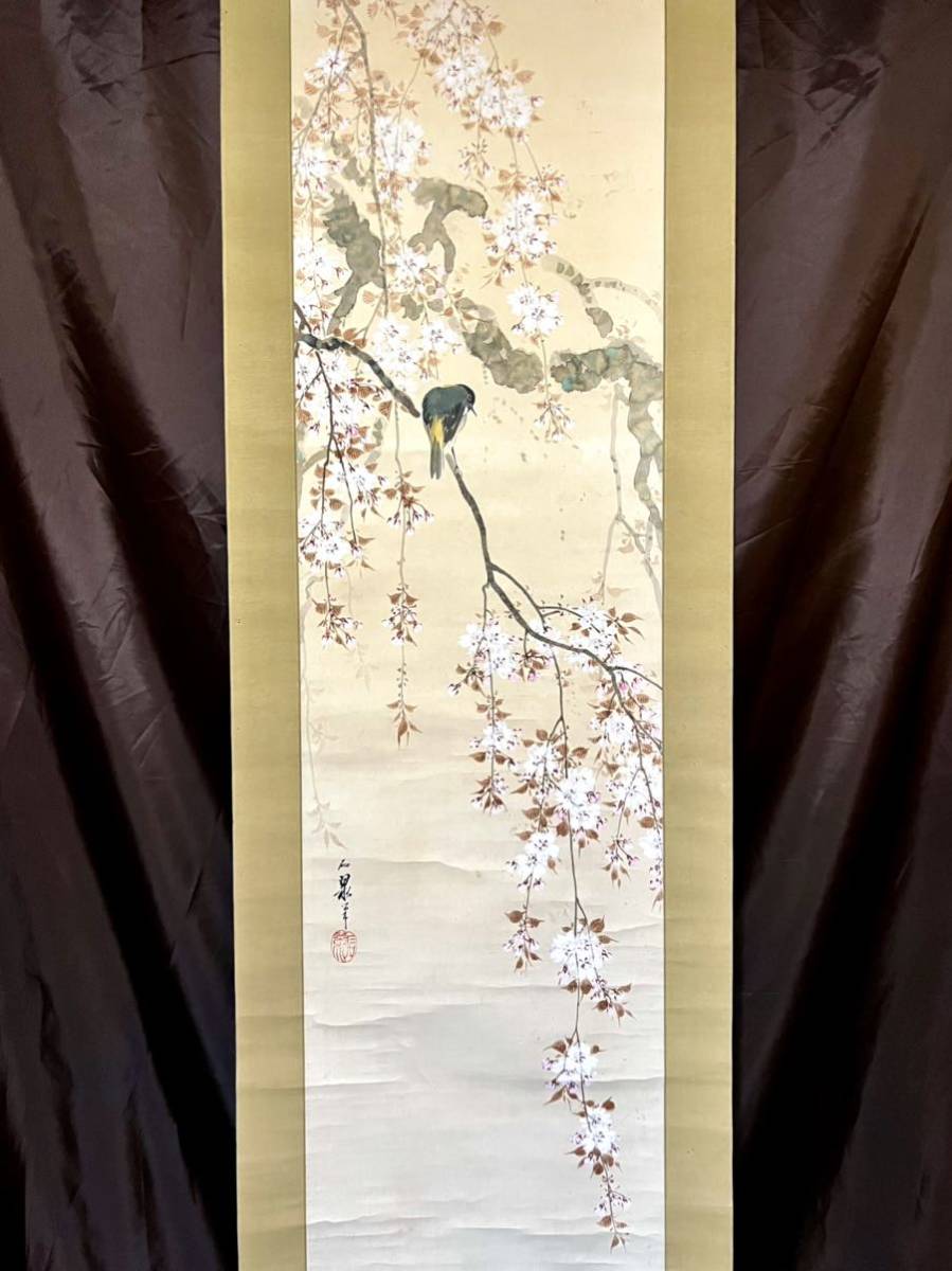 真作】掛軸 山本永暉(悟雪洞)『鯉図』紙本肉筆 共箱付 掛け軸