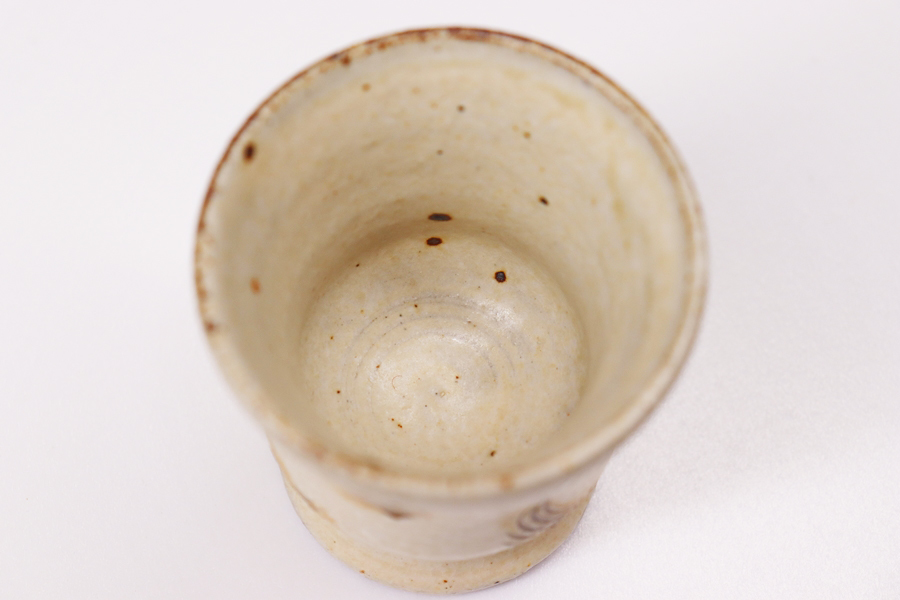 美品 民芸 名工 山本教行 作 櫛掻 盃 共箱 栞 共布 ぐい呑 酒器 酒呑