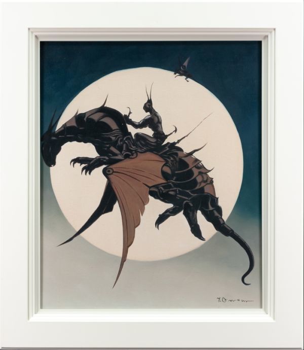 天野喜孝 油絵 手描き Lost Moon 表サイン 裏書 目黒雅叙園美術館 