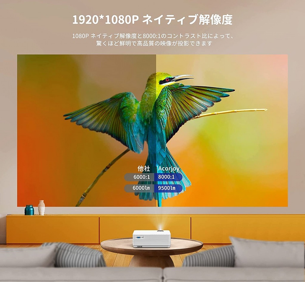 【新品】アクロージョイ RV500 LEDプロジェクター フルHD AirPlay Miracast Wi-Fi Bluetooth v5.1 HDMI RCA USB 最大200インチ 台形補正 アクロージョイ RV500 RV500軽量設計で驚くほど魅力的な小型 ハイコスパ！ コンパクト高画質プロジェクターを検証してみた！提供でもガチレビュー！！ Projector