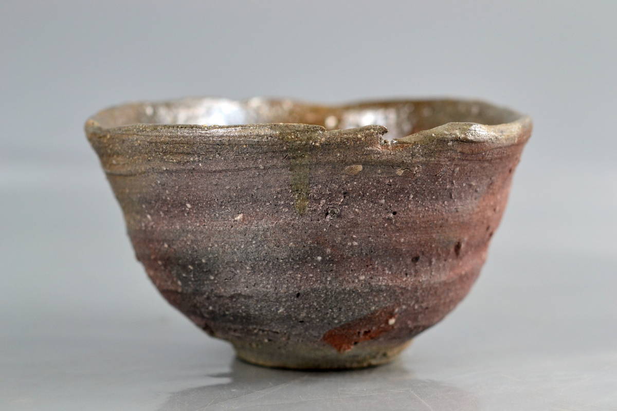 K*U様 「備前焼 名工」鈴木黄哉作 茶碗 布・共箱付き 未使用 I) 初だし 備前焼人気作家 鈴木黄哉 窯変茶碗 煎茶道具 茶器 茶碗 唐物