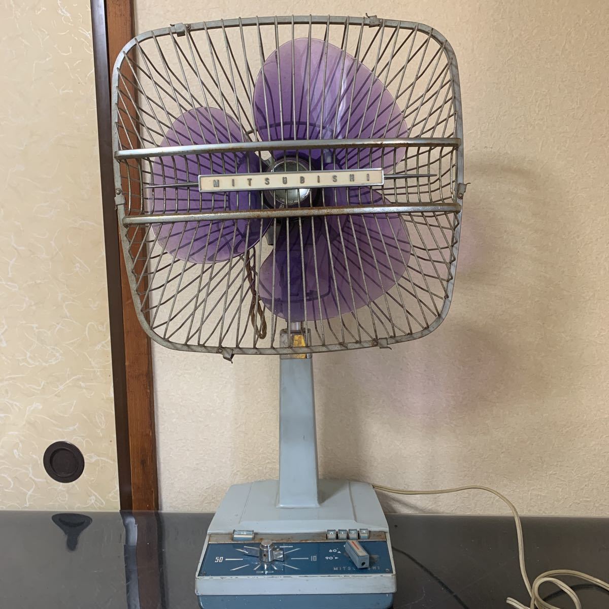 中古 16M MITSUBISHI 扇風機 3枚羽 9-2080 動作確認済み 三菱 リビング 