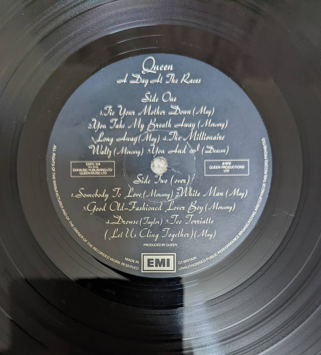 1円！極上盤！UKオリジナル盤！イギリス 英国 レコード QUEEN EMTC-104