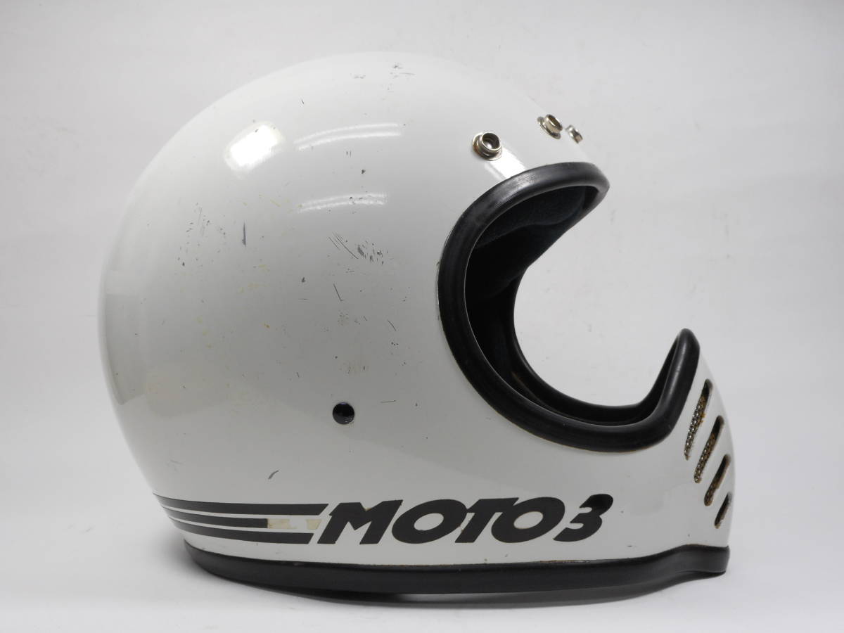 初期！70s BELL MOTO 3 白 Mシェル ☆ 70年代 ベル モト 3 500TX R-T 