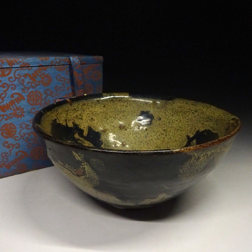 美品　天目　共箱あり 緑屋zt□ 中国古玩 天目茶碗 箱付 唐物 時代物 茶道具 i9/8-6192/12-2