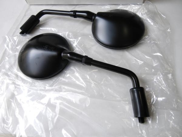 ☆【車検対応型】純正type BLACK ラウンドミラー 10mm正ネジ SET